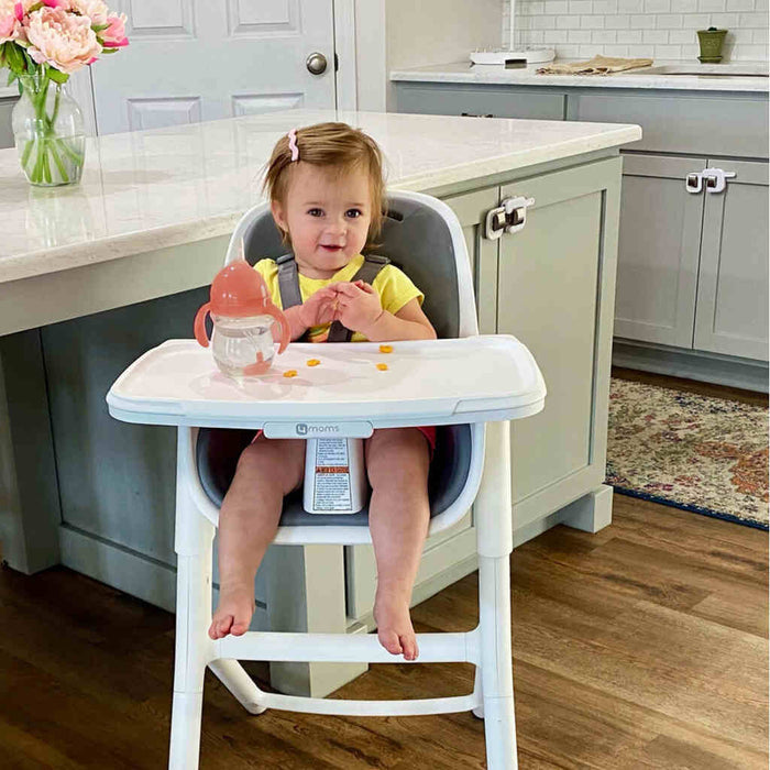 4moms Connect High Chair, White/Gray-High Chairs-4moms-ANB Baby Store