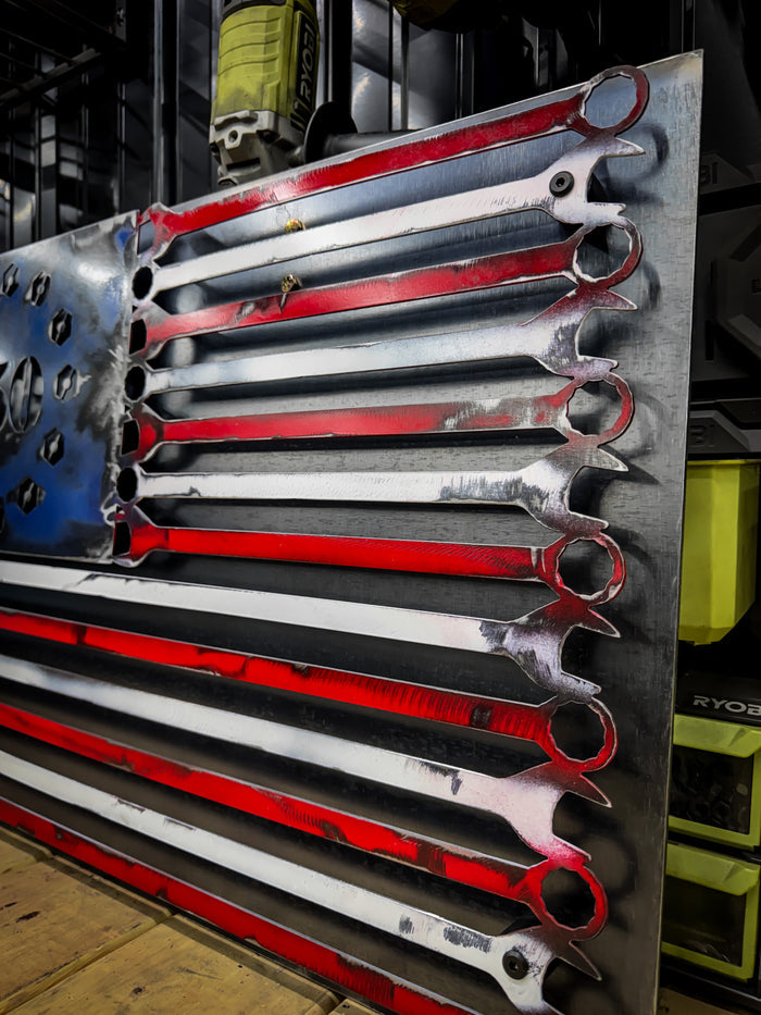 America 250 Garage Metal Flag