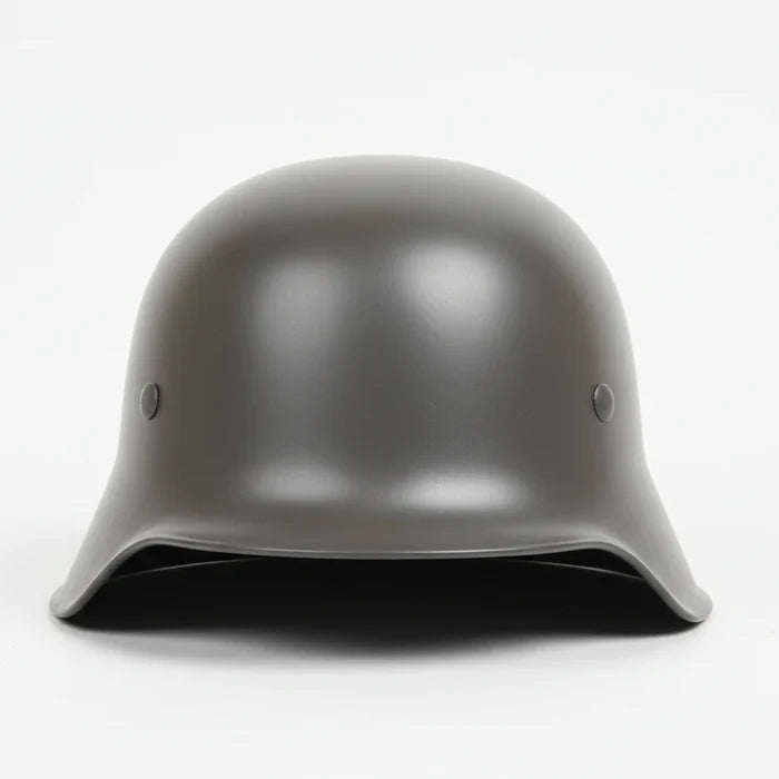 Authentic WW2 German M18 steel helmet replica with leather strap