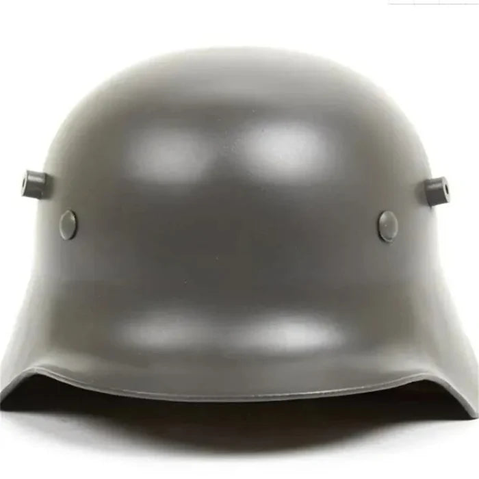 Authentic WW2 German M18 steel helmet replica with leather strap
