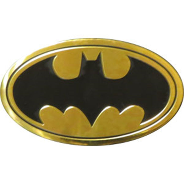 BATMAN Logo On Gold Metal Medium Sized Sticker - Humper Bumper Emblem Sticker