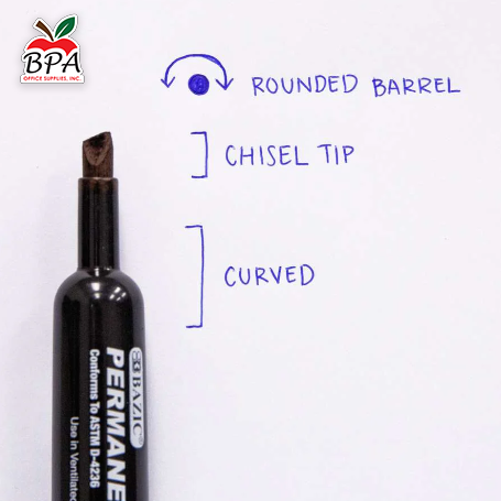 Bazic • Marcadores permanentes de "chisel tip" (set de 12)