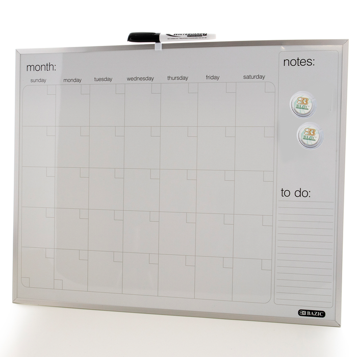 Bazic • Pizarra/calendario blanca magnética (16" x 20")