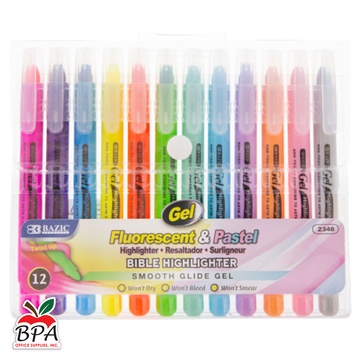 Bazic • Resaltadores en gel "highlighters" (Set de 12)