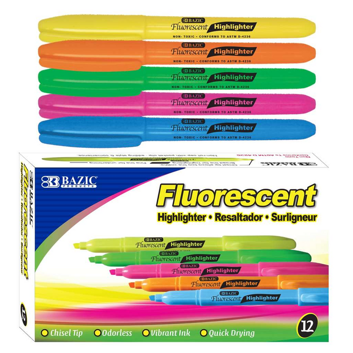 Bazic •  Resaltadores "highlighters" (set de 12)