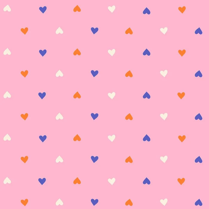 Best Day Ever Hearts in Posy by Melody Miller for Ruby Star Society - 100% Cotton Fabric - RS0091 19 - Boho Fabrics - Quilting Cotton, Woven