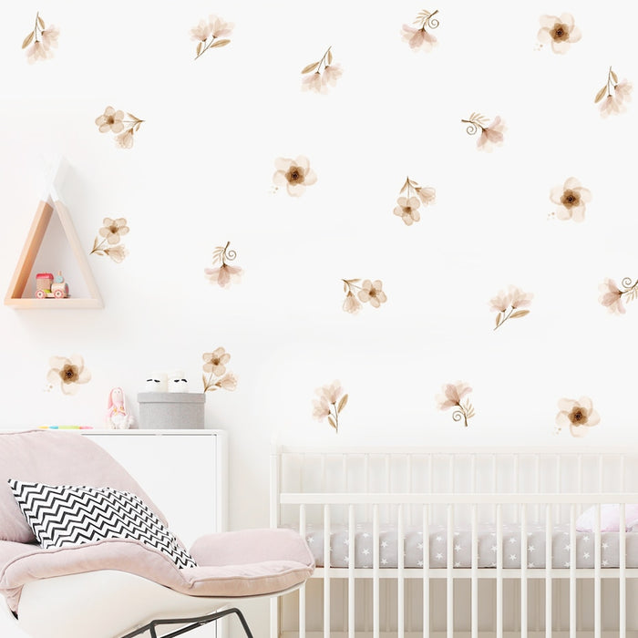 Boho Floral Butterfly Wall Decals