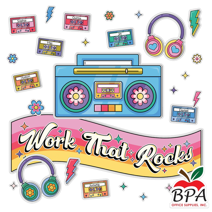 Carson Dellosa • Set-decorativo "Retro Remix - Work That Rocks"