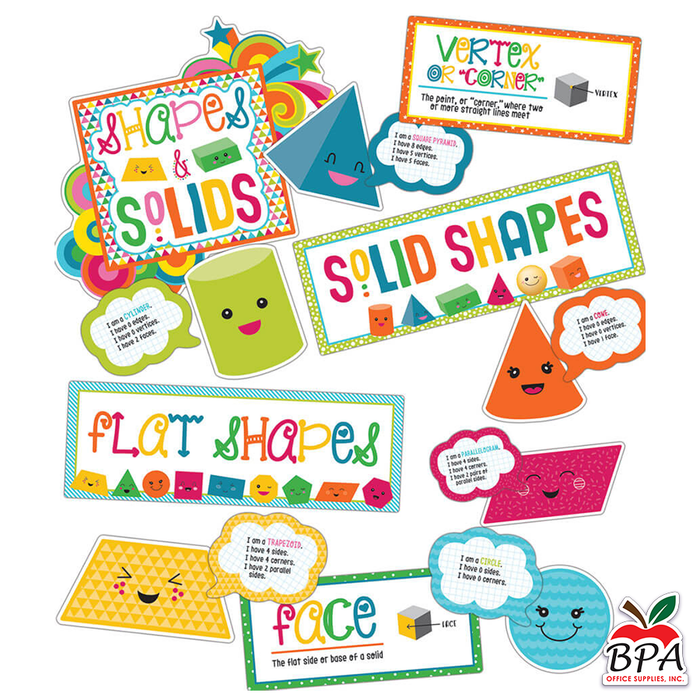 Carson Dellosa • Set-decorativo "School Pop Shapes and Solids"