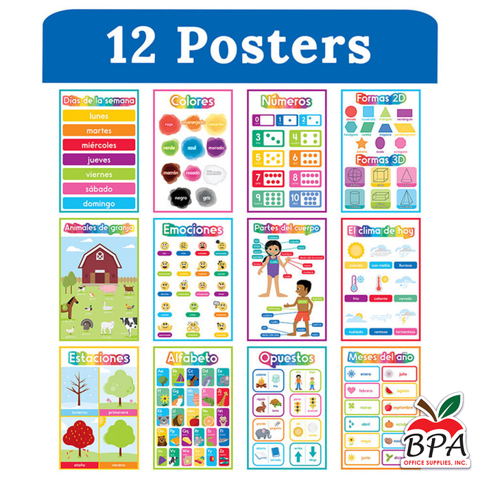 Carson Dellosa • Set-decorativo "Spanish Early Learning - Poster Set"