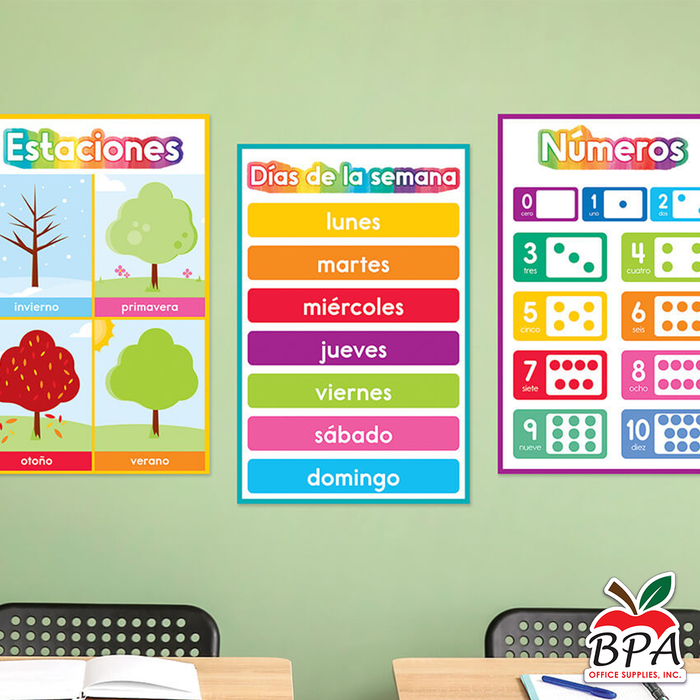 Carson Dellosa • Set-decorativo "Spanish Early Learning - Poster Set"