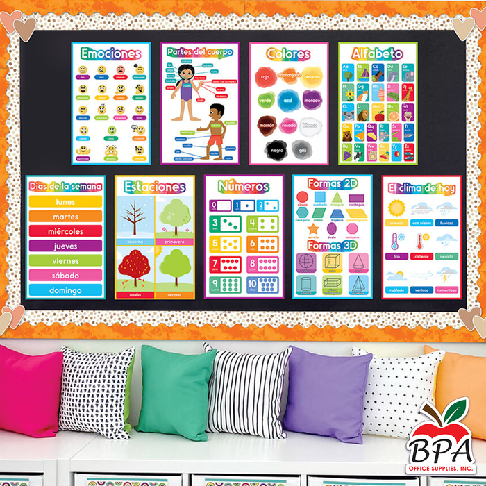 Carson Dellosa • Set-decorativo "Spanish Early Learning - Poster Set"