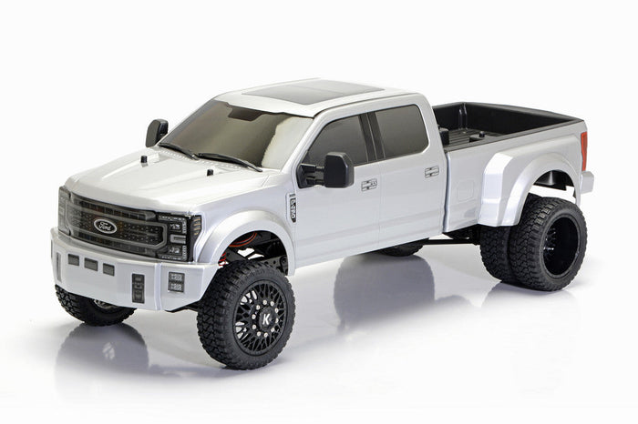 CD0905 F-450 Silver Mercury complete body installed elevated view