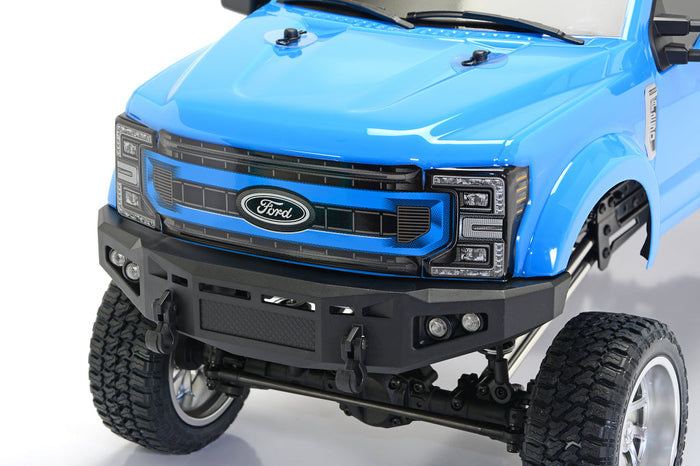 CD0910 Ford F-250 clear body set finished application reference - Daytona Blue body detail