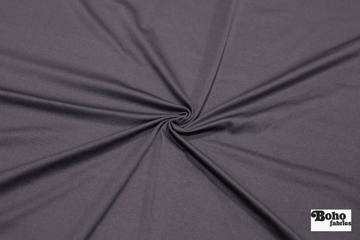 Charcoal Gray, Nylon Stretch Lining Knit Fabric - Boho Fabrics - Lining