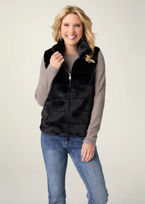 Charlaine Faux Fur Vest with Pockets