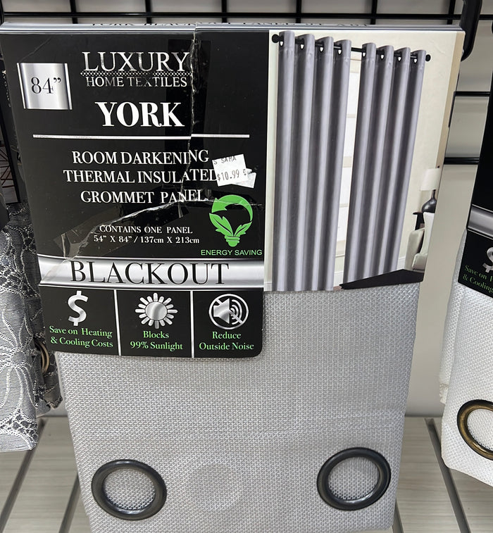Chic York Blackout Grommet Panel | 54" x 84" - Silver