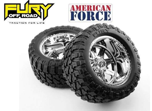 CEN Racing CKR0506 American Force Legend SS8 wheels with Fury Country Hunter M/T tires pre-glued pair