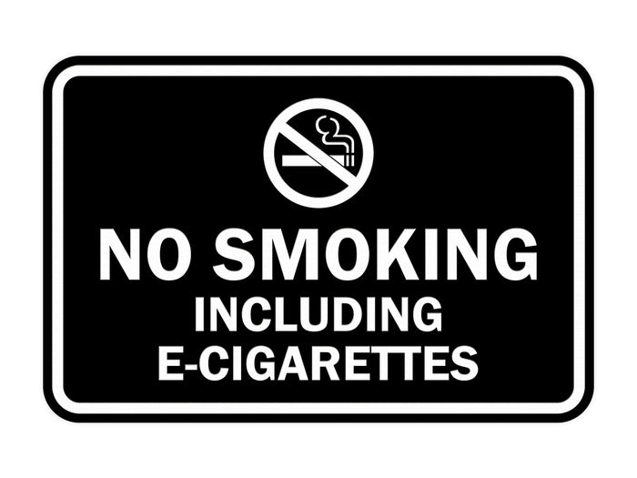 Classic Framed No Smoking Including E-Cigarettes Sign
