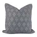 Cassius Navy Blue Greek Key Pillow Cover - Aloriam