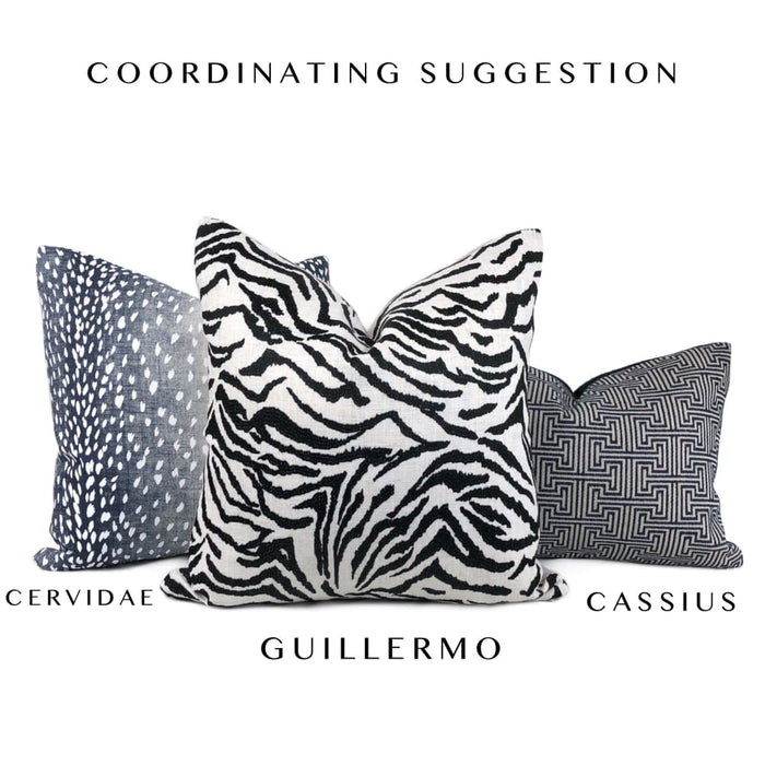 Cassius Navy Blue Greek Key Pillow Cover - Aloriam