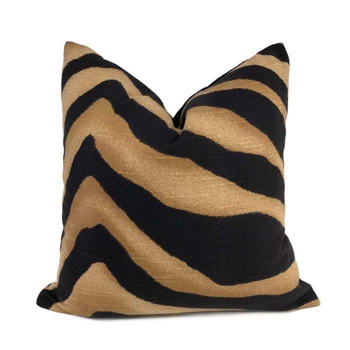 (CLEARANCE) Darrow Black Brown Tiger Stripe Pillow Cover - Aloriam