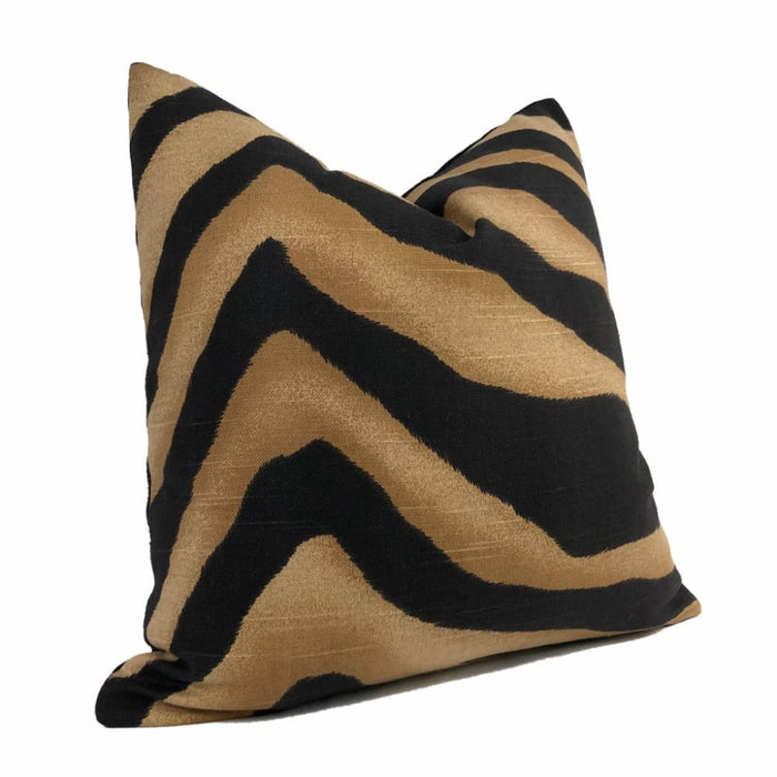 (CLEARANCE) Darrow Black Brown Tiger Stripe Pillow Cover - Aloriam