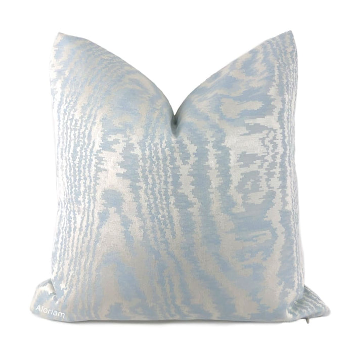 (CLEARANCE) Elsa Ice Blue Faux Bois Pillow Cover - Aloriam