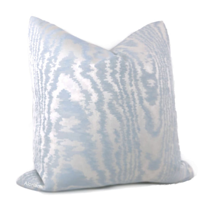 (CLEARANCE) Elsa Ice Blue Faux Bois Pillow Cover - Aloriam