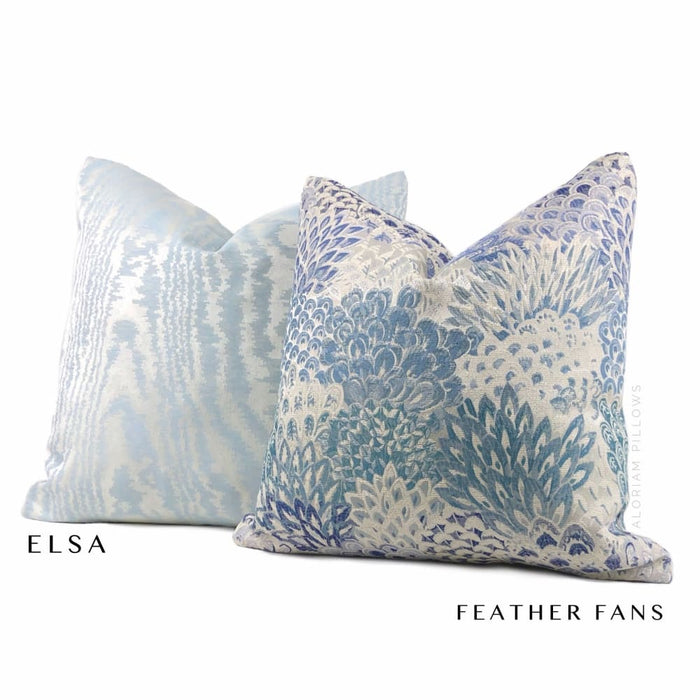 (CLEARANCE) Elsa Ice Blue Faux Bois Pillow Cover - Aloriam