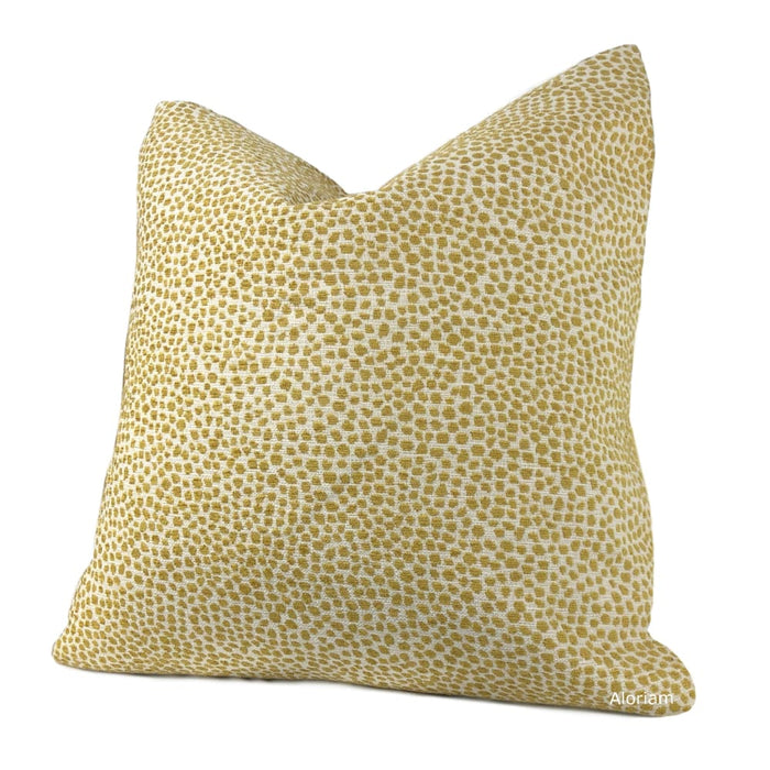 Harper Yellow Chenille Dots Pillow Cover - Aloriam