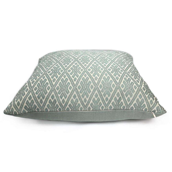 Kravet Marmari Spa Seaglass Green Tribal Diamond Cushion 16x16 18x18 20x20 22x22 24x24 26x26 28x28