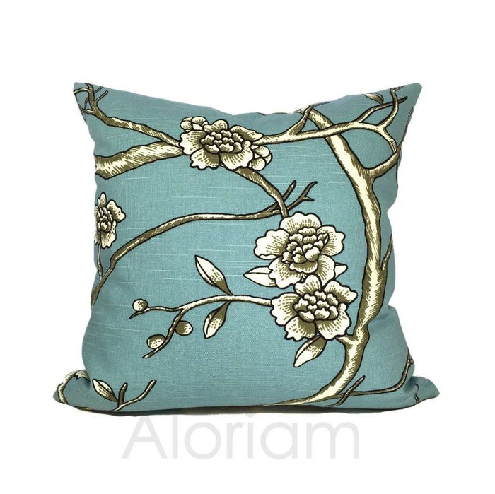 Robert Allen Dwell Studio Vintage Blossom in Jade Teal Green by Aloriam
