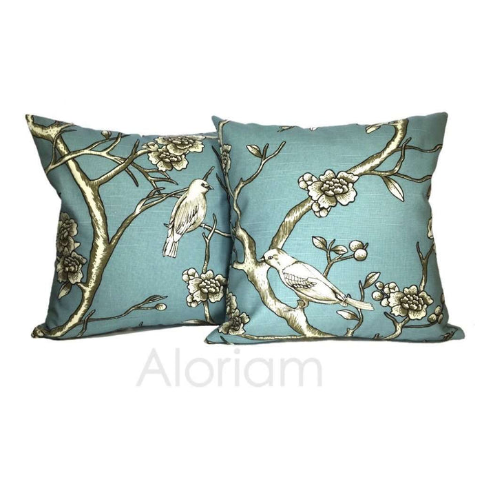Robert Allen Dwell Studio Vintage Blossom in Jade Teal Green by Aloriam
