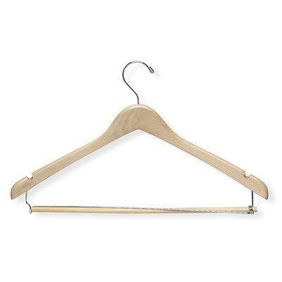 Contoured Suit Hanger with Locking Bar (Set of 6) [Set of 2]