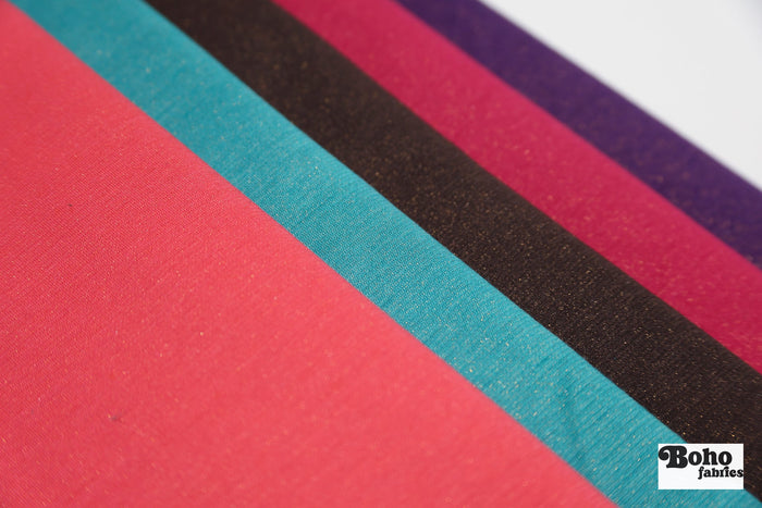 Coral, Foiled Ponte Knit Fabric - Boho Fabrics - Ponte Solid, Knit Fabric