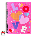 Credeal •  Libreta espiral mediana  de 10 divisiones: LOVE (carpeta dura)
