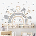 Cute Rainbow Animal Stars Wall Decals