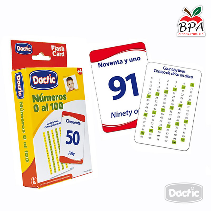 Dactic •  "Flash cards" - Números 0 al 100