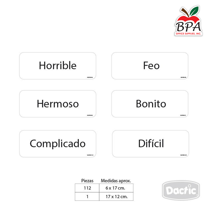 Dactic •  "Flash cards" - Sinonimos y Antonimos