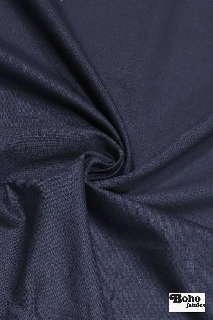 Denim Blue Wool Suiting Woven Fabric - Boho Fabrics - Woven, Fabric