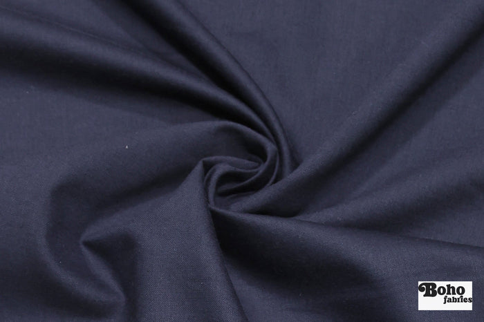 Denim Blue Wool Suiting Woven Fabric - Boho Fabrics - Woven, Fabric