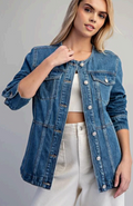 Denim Round Neck Jacket