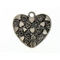 DESIGN HEART 29 MM PEWTER CHARM