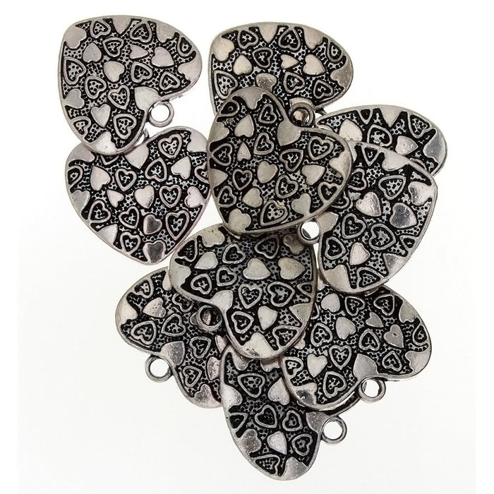 DESIGN HEART 29 MM PEWTER CHARM