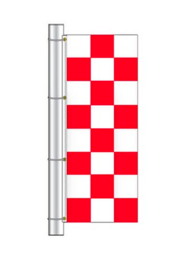 Drape Flag - Checkered / Red and White