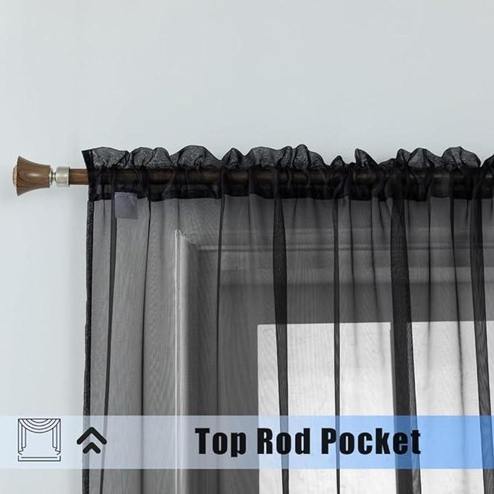 Elegant Sheila Black Rod Pocket Panel - Timeless Style for Your Space (54" x 84")