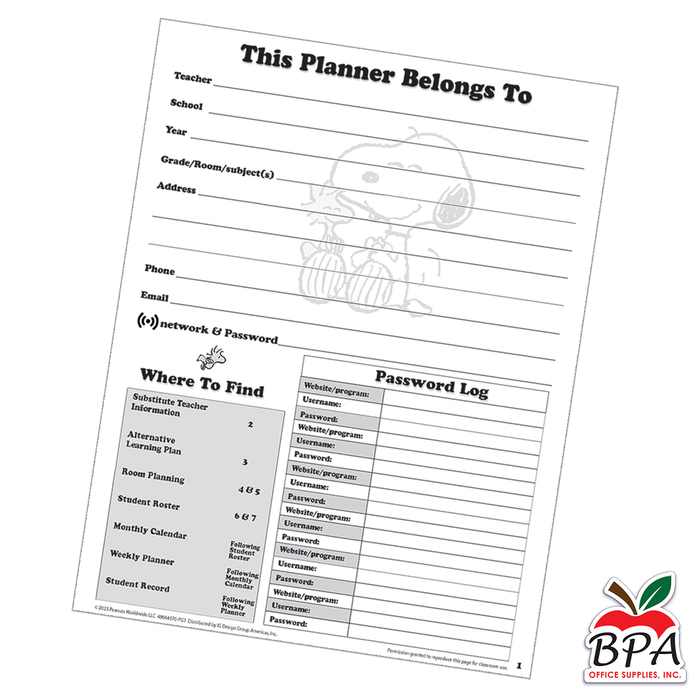 Eureka • Lesson Plan & Record Book "Peanuts"