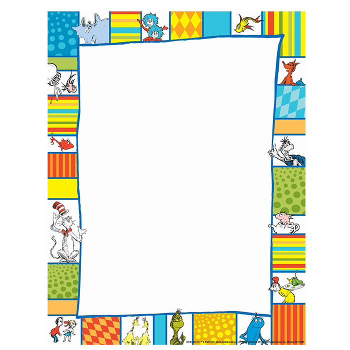 Eureka • Papel con borde decorativo "Dr. Seuss - Shapes"