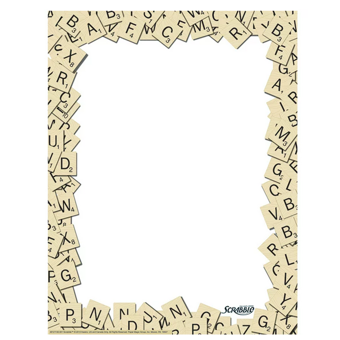 Eureka • Papel con borde decorativo "Scrabble Letter Tiles"